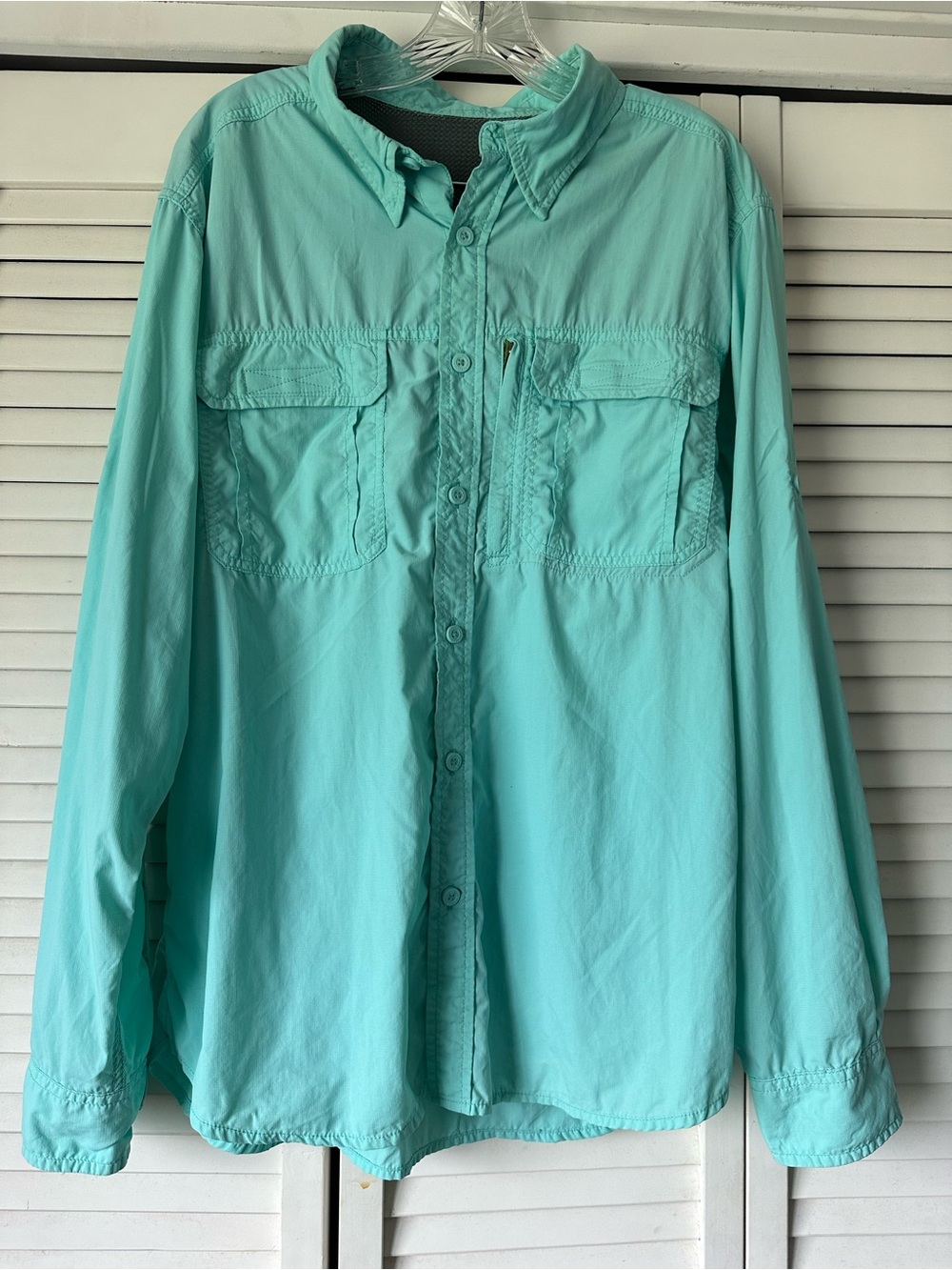 Alpine Design Teal-Turquoise Button-Front Outdoor Shirt